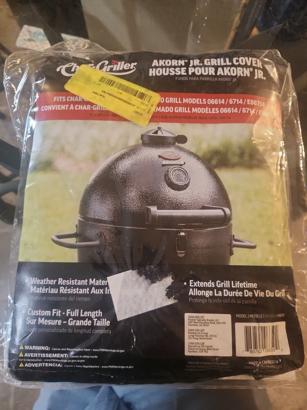 Char-Griller 6659 AKORN Jr. Kamado Charcoal Grill Cover